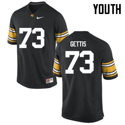 Youth Iowa Hawkeyes #73 Adam Gettis College Football Jerseys-Black - Click Image to Close